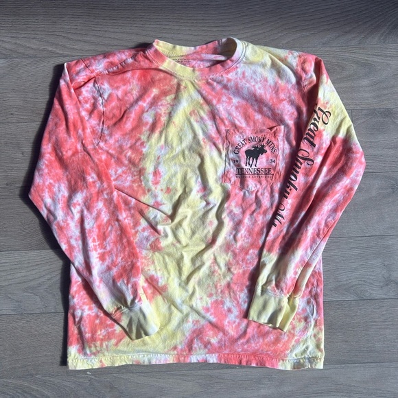 Great Smoky Mountains Tie-Dye Long Sleeve T-Shirt - Picture 1 of 3